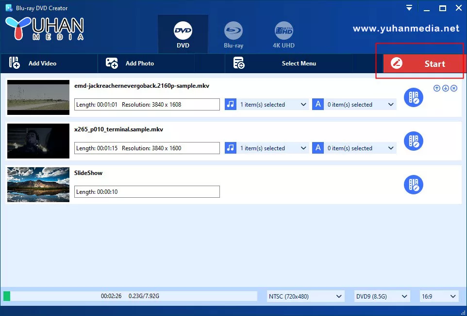 Burn Video To DVD/Blu-ray Folder And ISO File